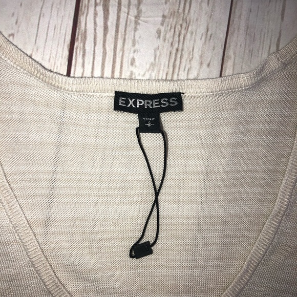 Express Linen Tan Crew Neck Sweater - Picture 2 of 6
